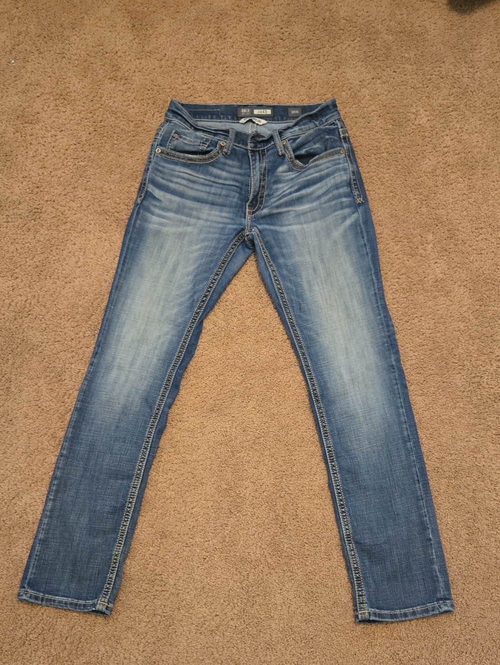 BKE Men’s Straight Jeans - Light Blue Wash